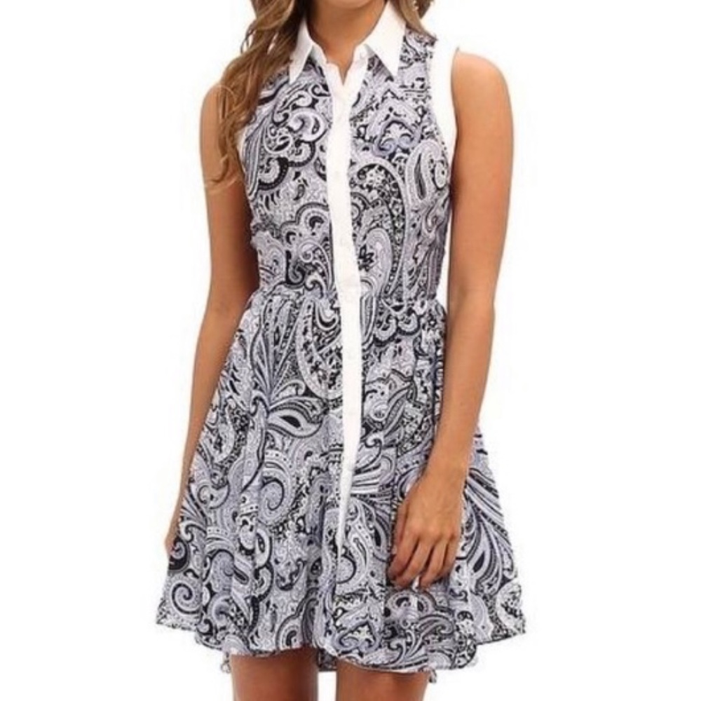 Trina Turk Paisley button down shirt dress Sz 4
